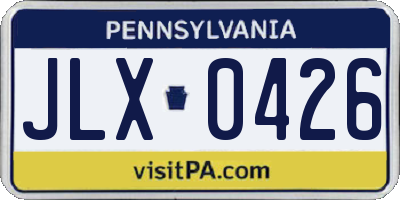 PA license plate JLX0426