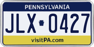 PA license plate JLX0427