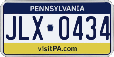 PA license plate JLX0434