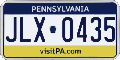 PA license plate JLX0435