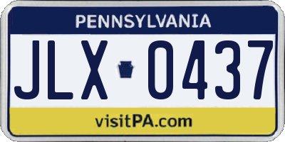 PA license plate JLX0437