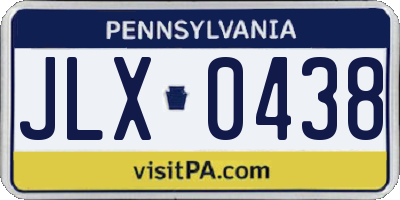 PA license plate JLX0438