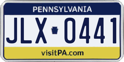 PA license plate JLX0441