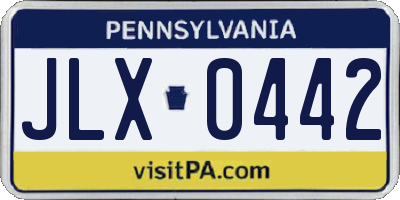 PA license plate JLX0442