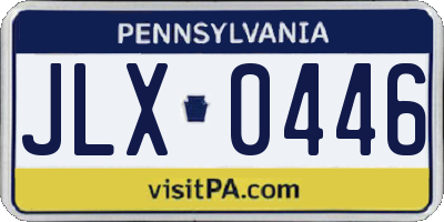 PA license plate JLX0446