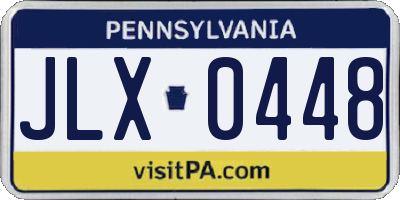 PA license plate JLX0448