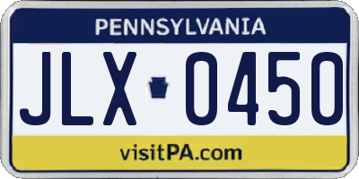 PA license plate JLX0450
