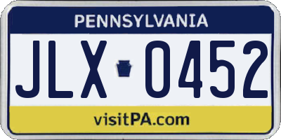 PA license plate JLX0452