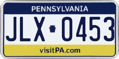 PA license plate JLX0453