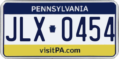 PA license plate JLX0454