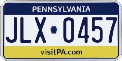 PA license plate JLX0457