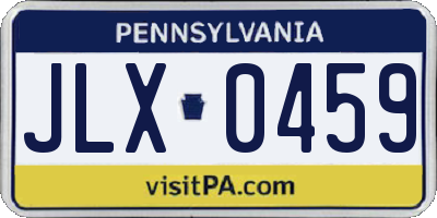 PA license plate JLX0459