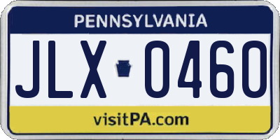 PA license plate JLX0460