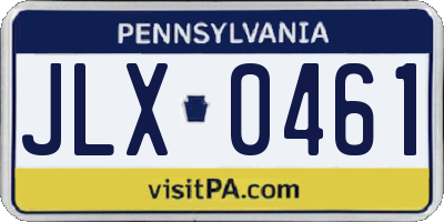 PA license plate JLX0461