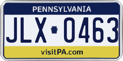 PA license plate JLX0463