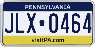 PA license plate JLX0464