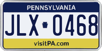 PA license plate JLX0468