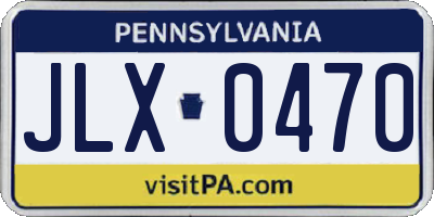 PA license plate JLX0470