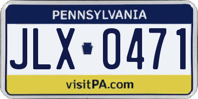 PA license plate JLX0471