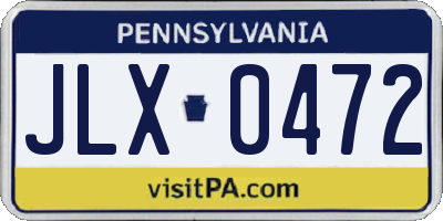 PA license plate JLX0472