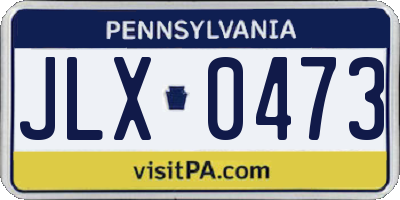 PA license plate JLX0473
