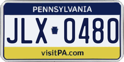 PA license plate JLX0480