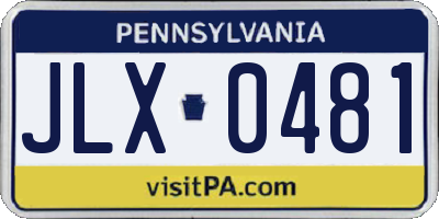 PA license plate JLX0481
