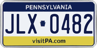 PA license plate JLX0482