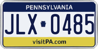 PA license plate JLX0485