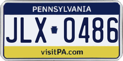 PA license plate JLX0486