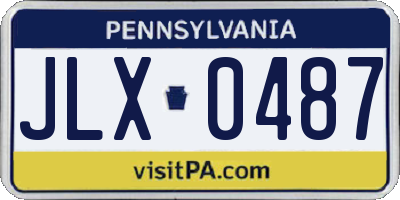 PA license plate JLX0487