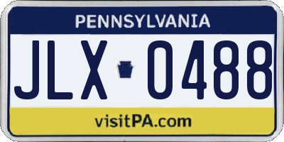 PA license plate JLX0488