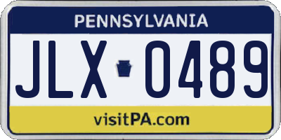 PA license plate JLX0489
