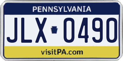 PA license plate JLX0490