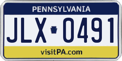 PA license plate JLX0491