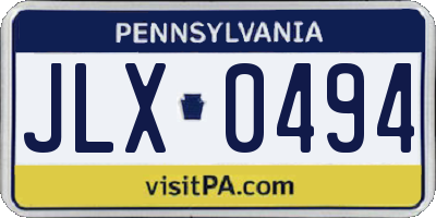 PA license plate JLX0494