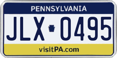 PA license plate JLX0495
