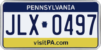 PA license plate JLX0497