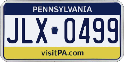 PA license plate JLX0499