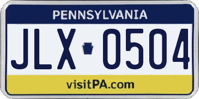PA license plate JLX0504