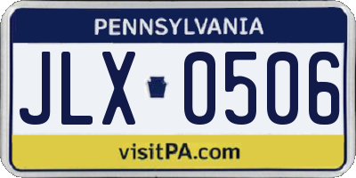 PA license plate JLX0506