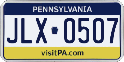 PA license plate JLX0507