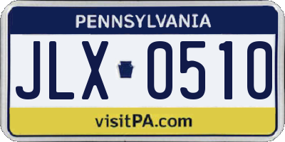 PA license plate JLX0510