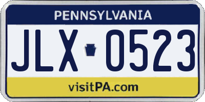 PA license plate JLX0523