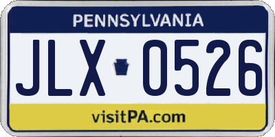 PA license plate JLX0526
