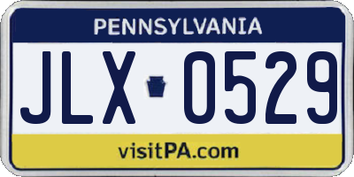 PA license plate JLX0529