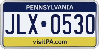 PA license plate JLX0530