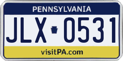 PA license plate JLX0531