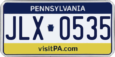 PA license plate JLX0535