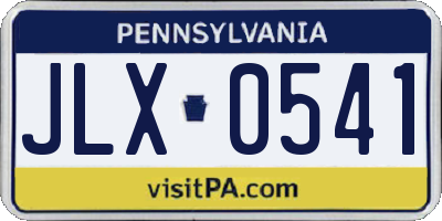 PA license plate JLX0541